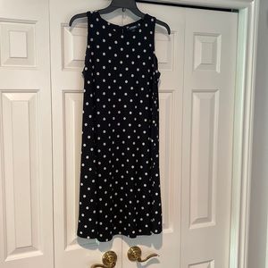 Chaps size M black with white polka dot dress